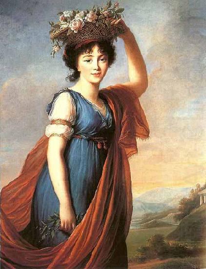 elisabeth vigee-lebrun Princess Eudocia Ivanovna Galitzine as Flora 1799 china oil painting image